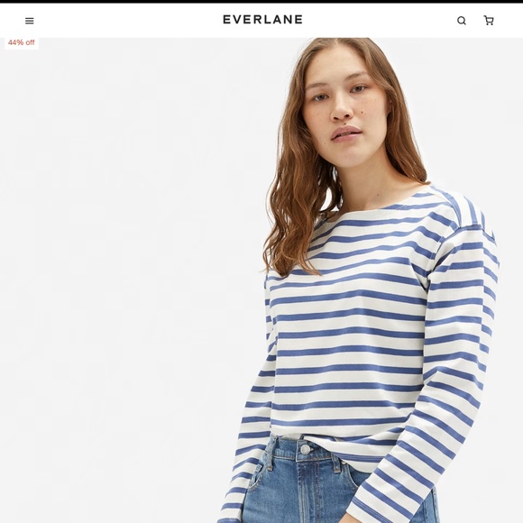 Everlane Blue and White Striped Top - Picture 7 of 8